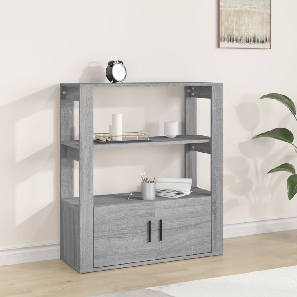 Skjenk Grå Sonoma 80X30X90 Cm Konstruert Tre