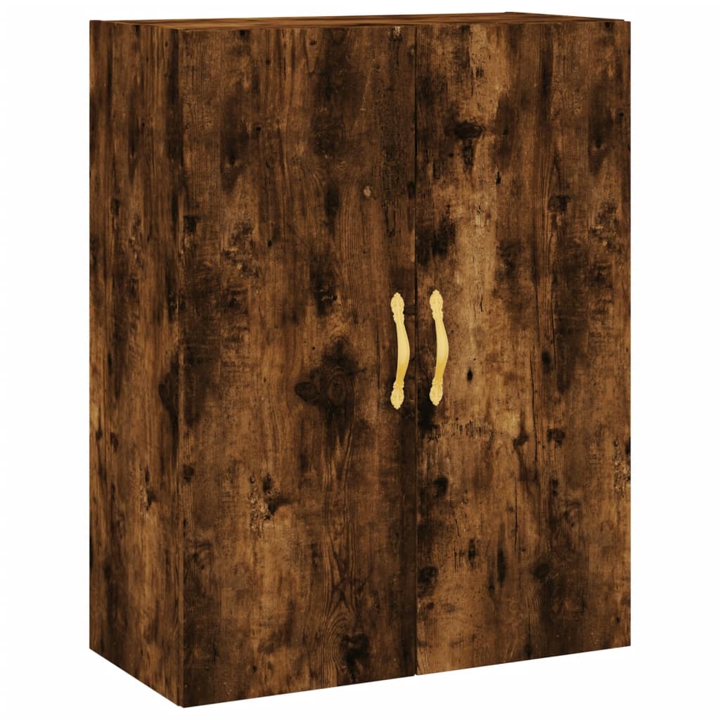Highboard Røkt Eik 69,5X34X180 Cm Konstruert Tre