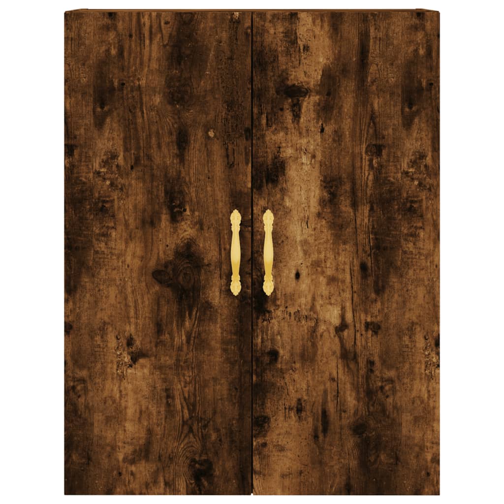 Highboard Røkt Eik 69,5X34X180 Cm Konstruert Tre