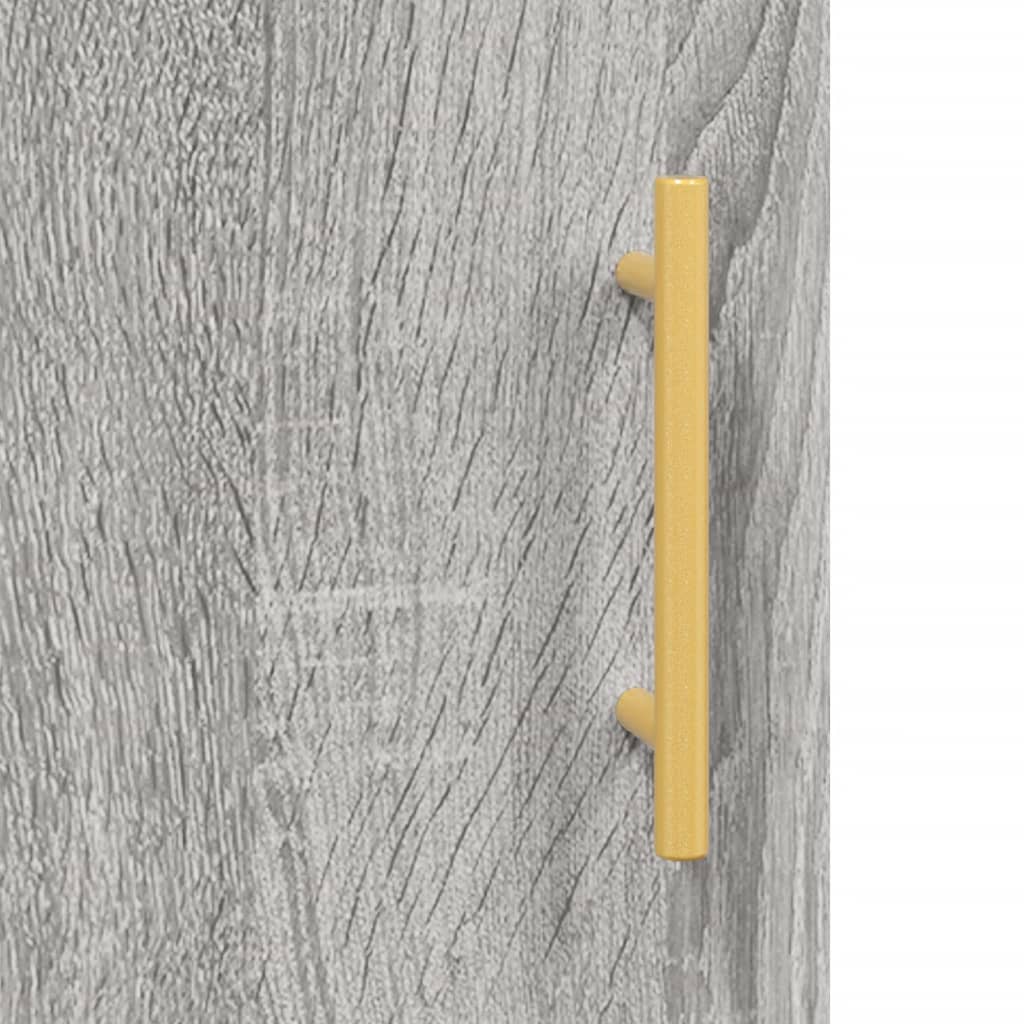 Highboard Grå Sonoma 69,5X34X180 Cm Konstruert Tre