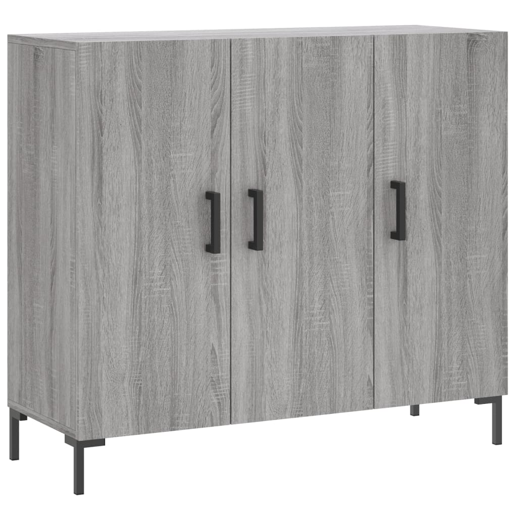 Skjenk Grå Sonoma 90X34X80 Cm Konstruert Tre