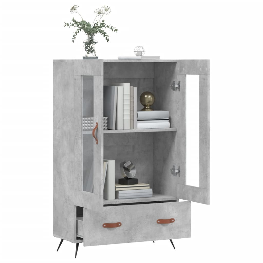 Highboard Betonggrå 69,5X31X115 Cm Konstruert Tre