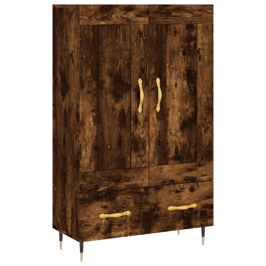 Highboard Røkt Eik 69,5X31X115 Cm Konstruert Tre