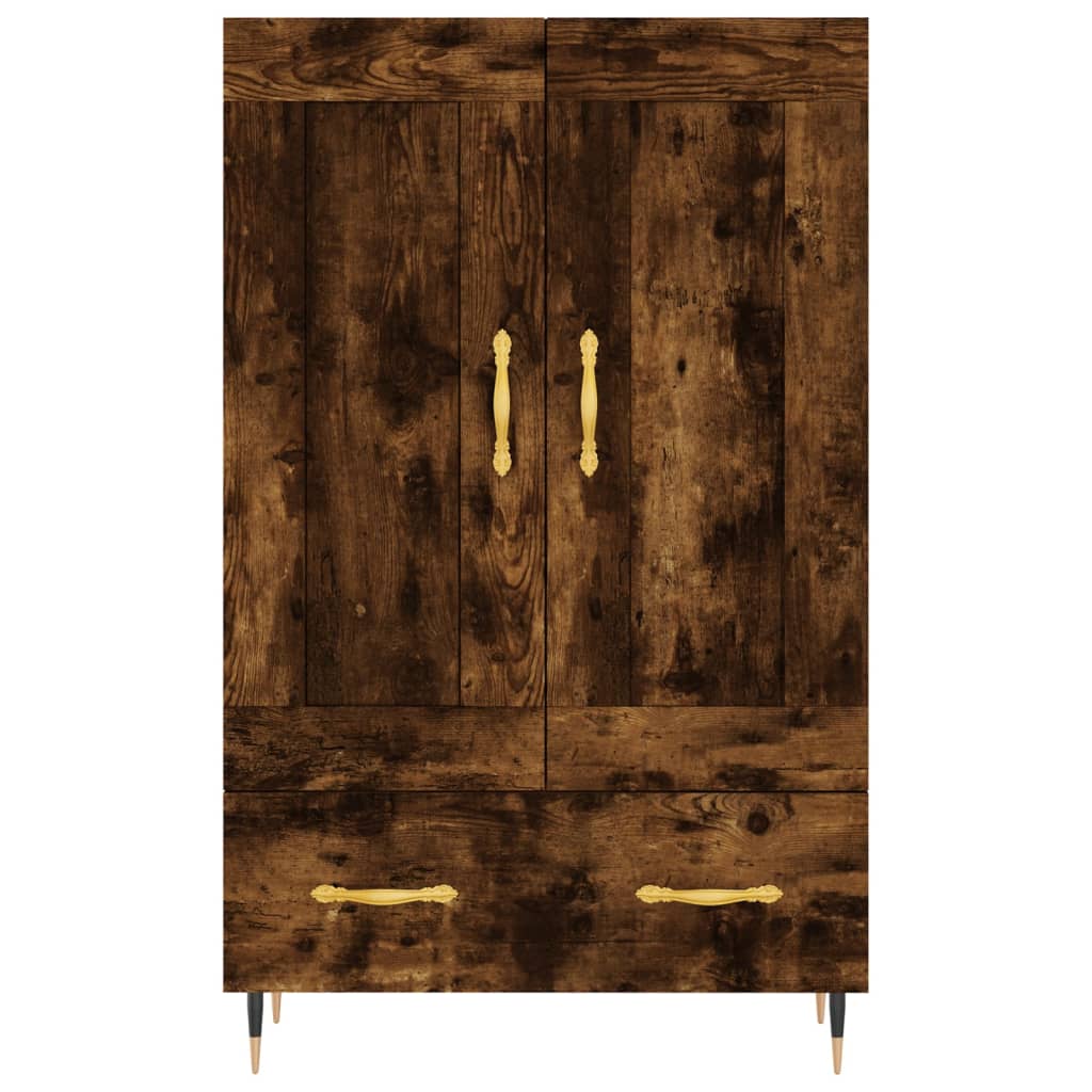 Highboard Røkt Eik 69,5X31X115 Cm Konstruert Tre