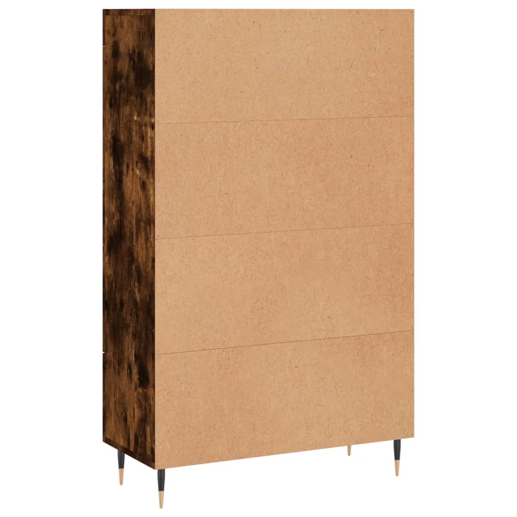 Highboard Røkt Eik 69,5X31X115 Cm Konstruert Tre