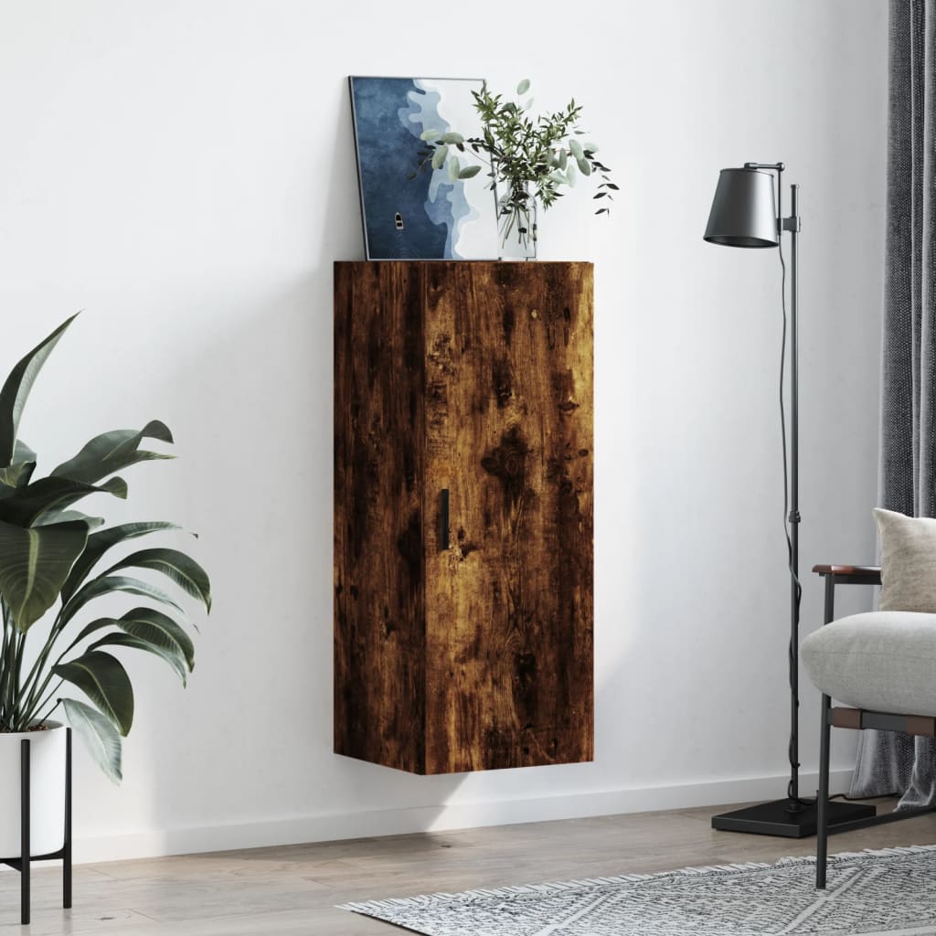 Veggskap Røkt Eik 34,5X34X90 Cm