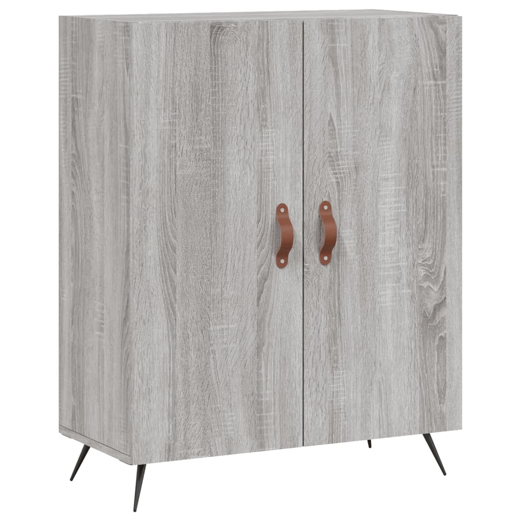 Highboard Grå Sonoma 69,5X34X180 Cm Konstruert Tre