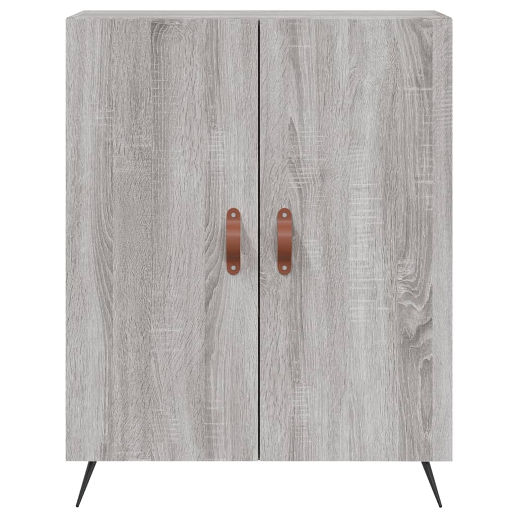Highboard Grå Sonoma 69,5X34X180 Cm Konstruert Tre