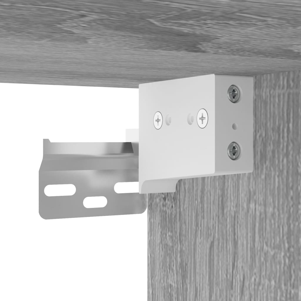 Highboard Grå Sonoma 69,5X34X180 Cm Konstruert Tre