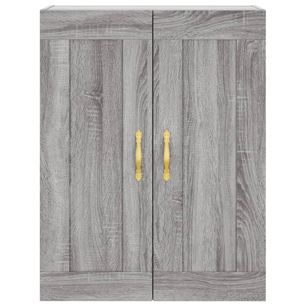 Highboard Grå Sonoma 69,5X34X180 Cm Konstruert Tre