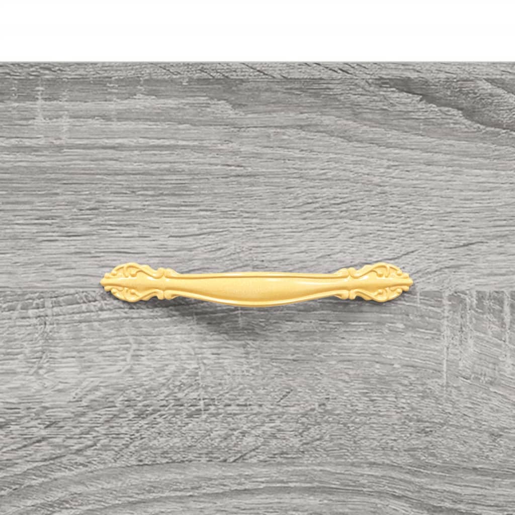 Highboard Grå Sonoma 69,5X34X180 Cm Konstruert Tre