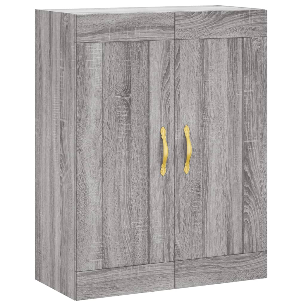 Highboard Grå Sonoma 69,5X34X180 Cm Konstruert Tre