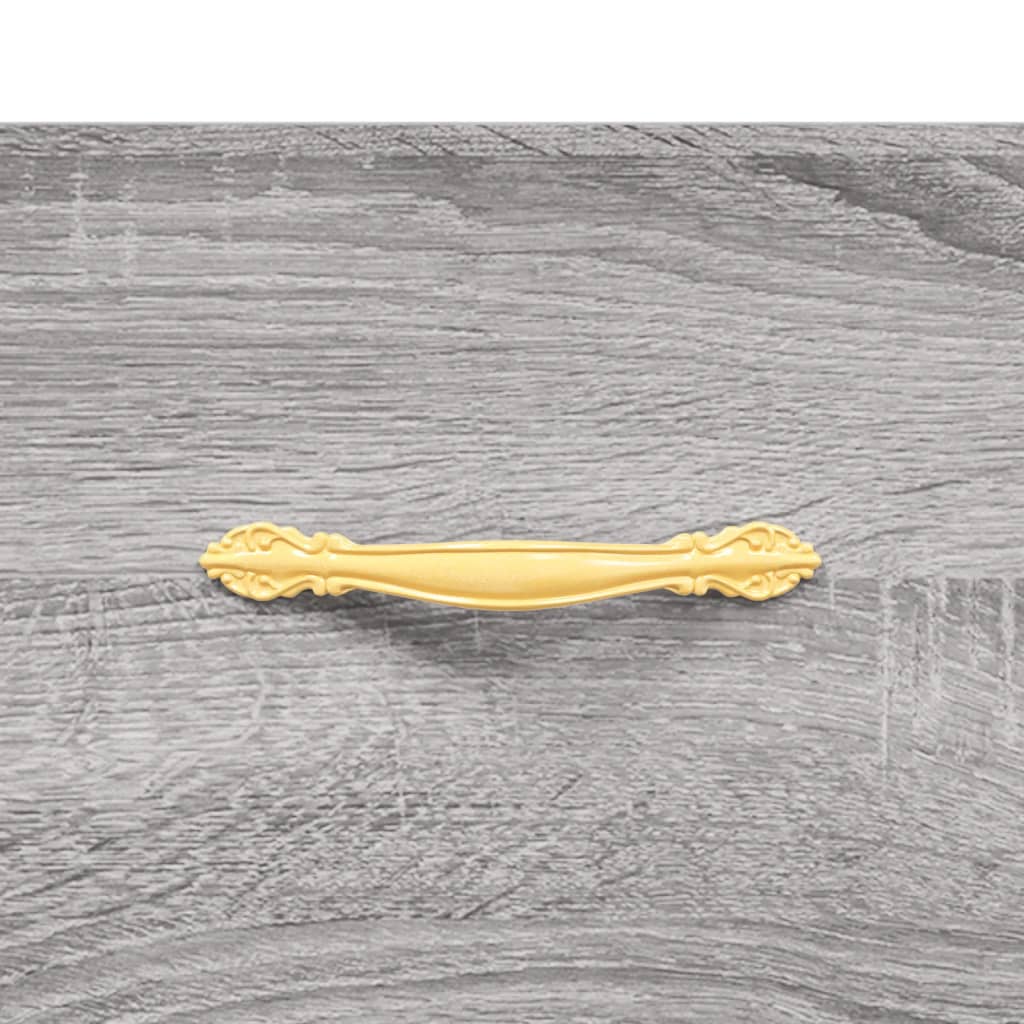 Highboard Grå Sonoma 69,5X34X180 Cm Konstruert Tre