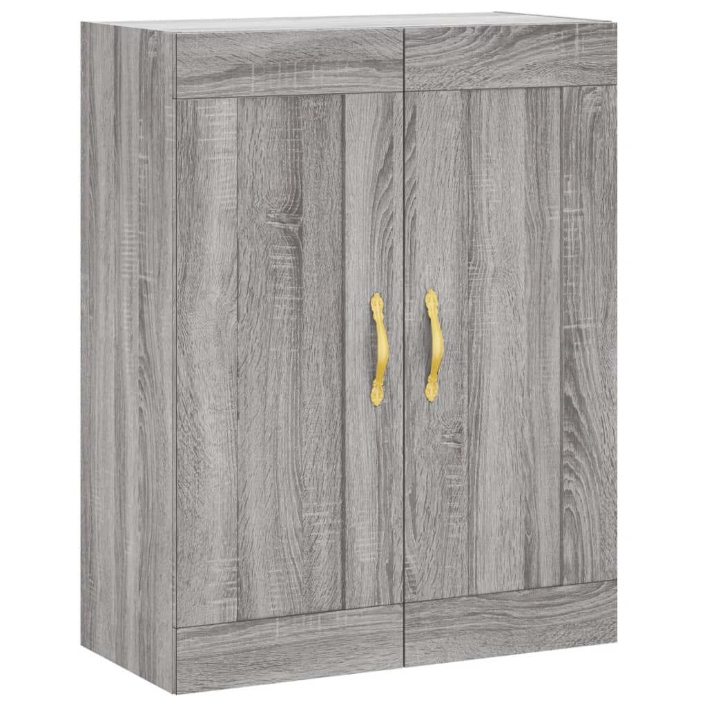Highboard Grå Sonoma 69,5X34X180 Cm Konstruert Tre