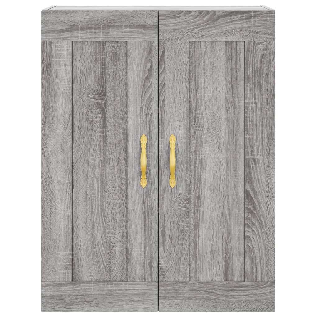 Highboard Grå Sonoma 69,5X34X180 Cm Konstruert Tre