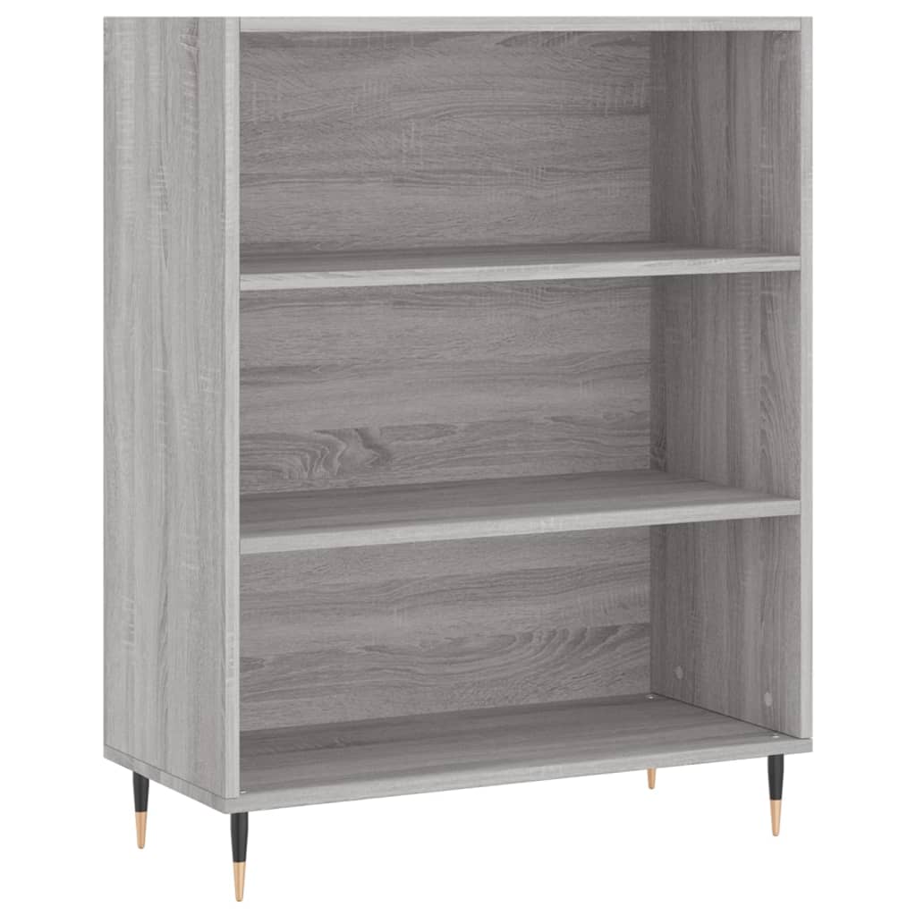 Highboard Grå Sonoma 69,5X34X180 Cm Konstruert Tre