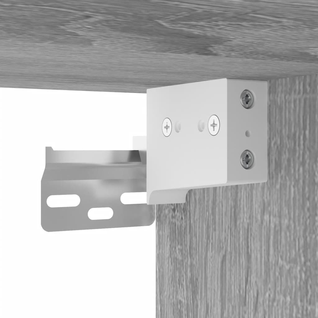 Highboard Grå Sonoma 69,5X34X180 Cm Konstruert Tre