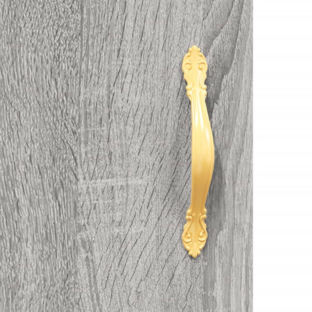Highboard Grå Sonoma 69,5X34X180 Cm Konstruert Tre