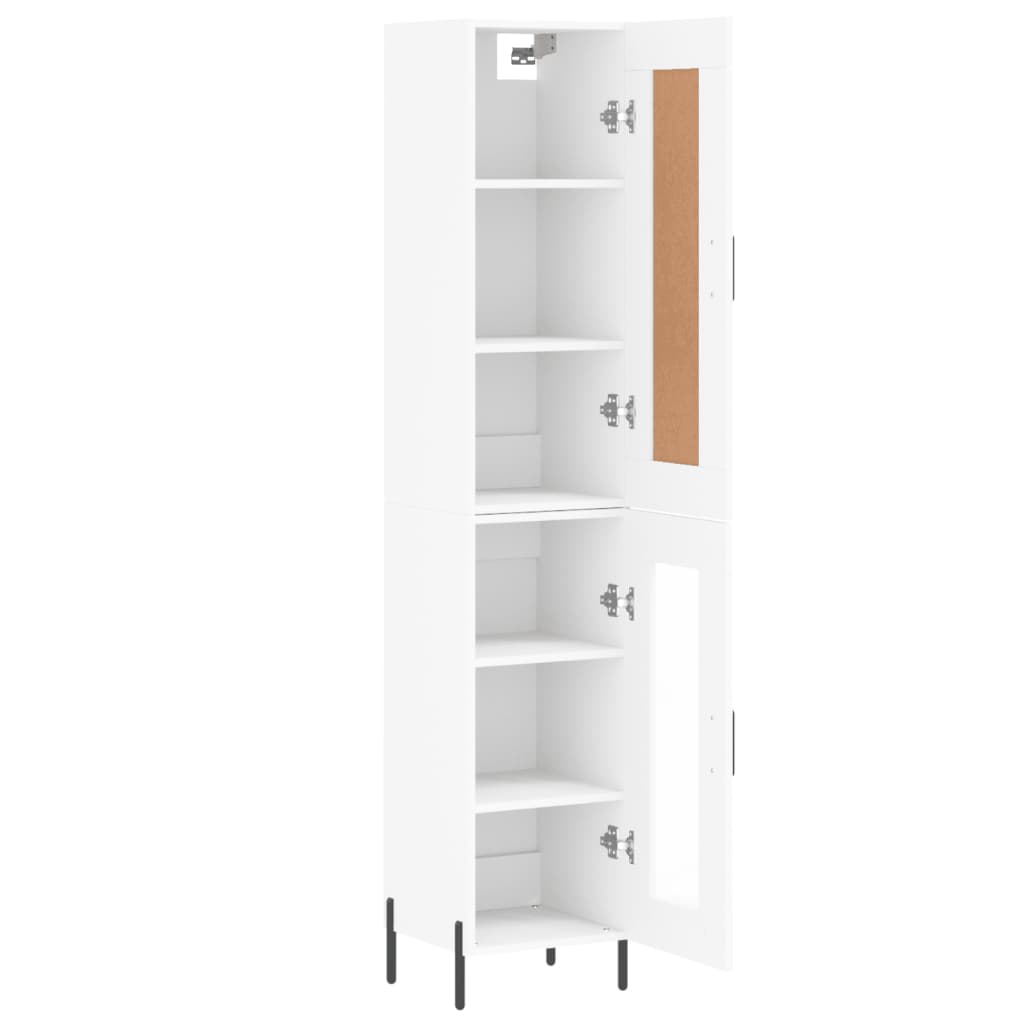Highboard Hvit 34,5X34X180 Cm Konstruert Tre