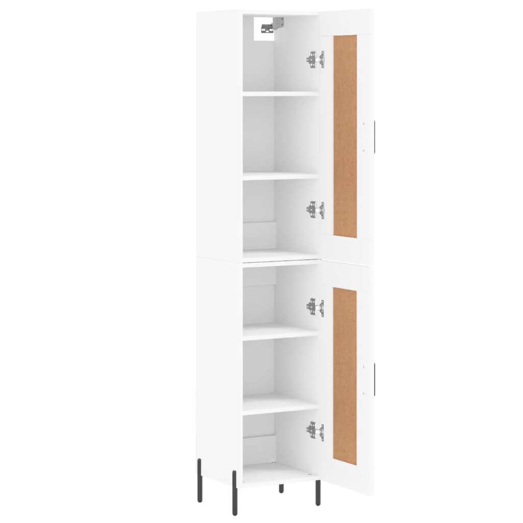 Highboard Hvit 34,5X34X180 Cm Konstruert Tre