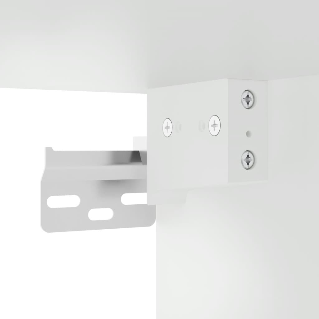 Highboard Hvit 34,5X34X180 Cm Konstruert Tre
