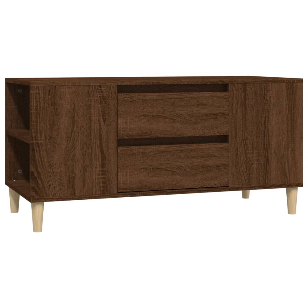 Tv-Benk Brun Eik 102X44,5X50 Cm Konstruert Tre