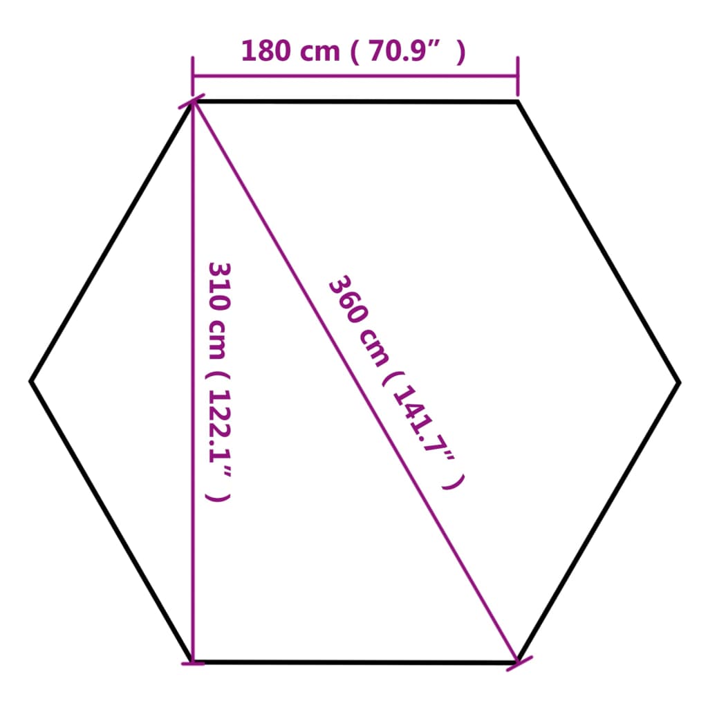 Popup partytelt sammenleggbart sekskantet gråbrun 220g/m²