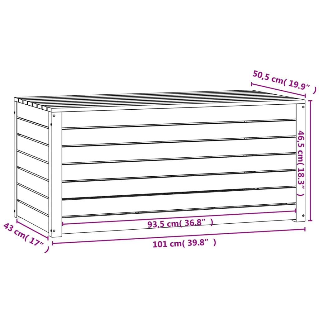 Hagekasse honningbrun 101x50,5x46,5 cm heltre furu