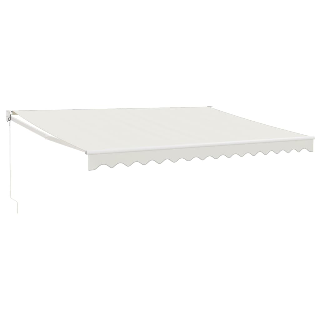 Uttrekkbar markise kremhvit 4x3 m stoff og aluminium