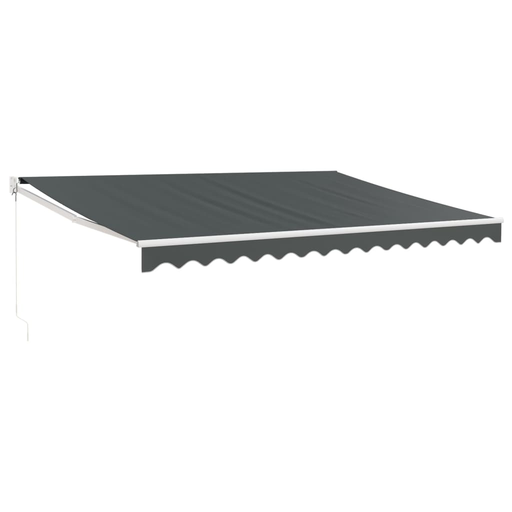 Uttrekkbar markise antrasitt 4,5x3 m stoff og aluminium