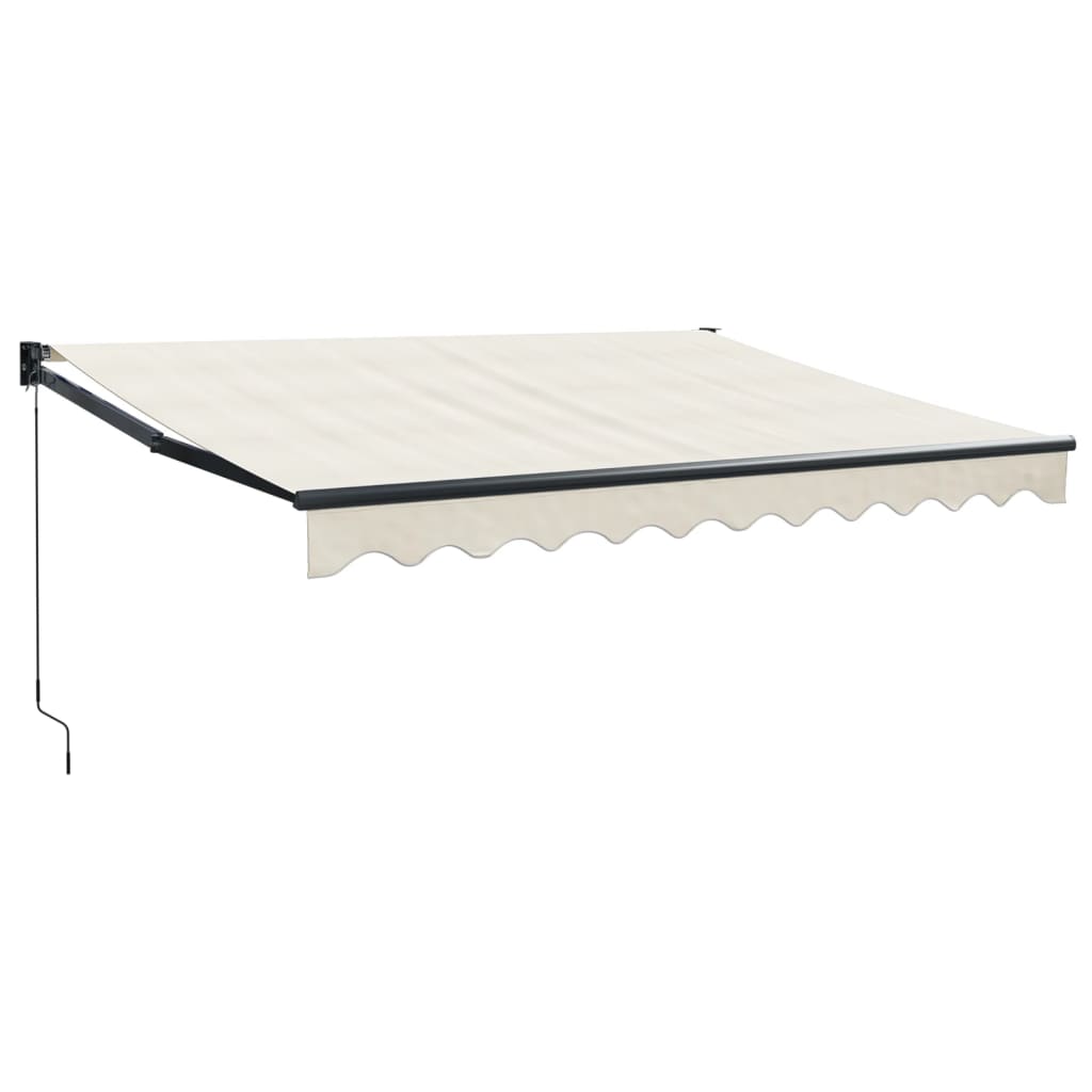 Uttrekkbar markise kremhvit 3,5x2,5 m stoff og aluminium