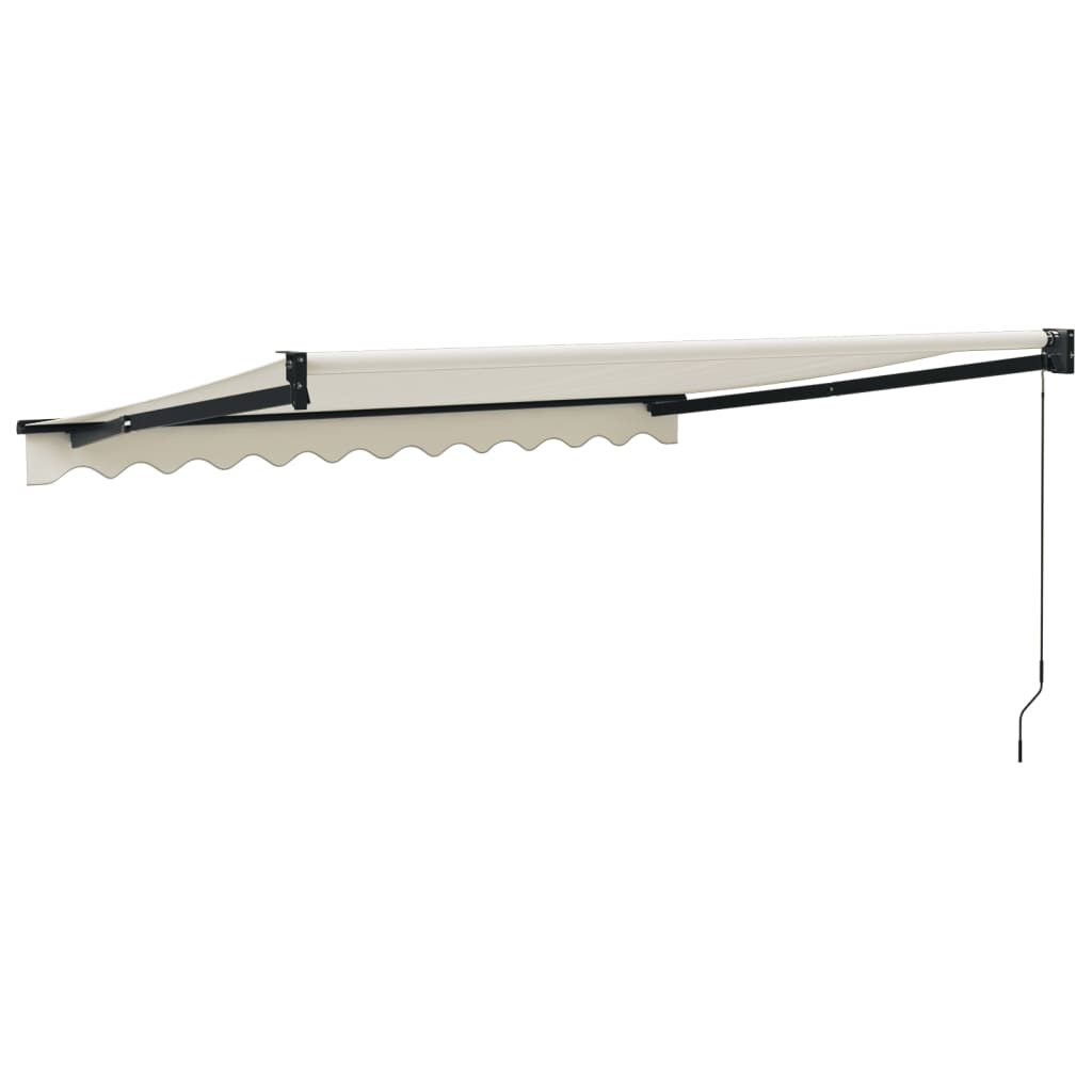 Uttrekkbar markise kremhvit 3,5x2,5 m stoff og aluminium
