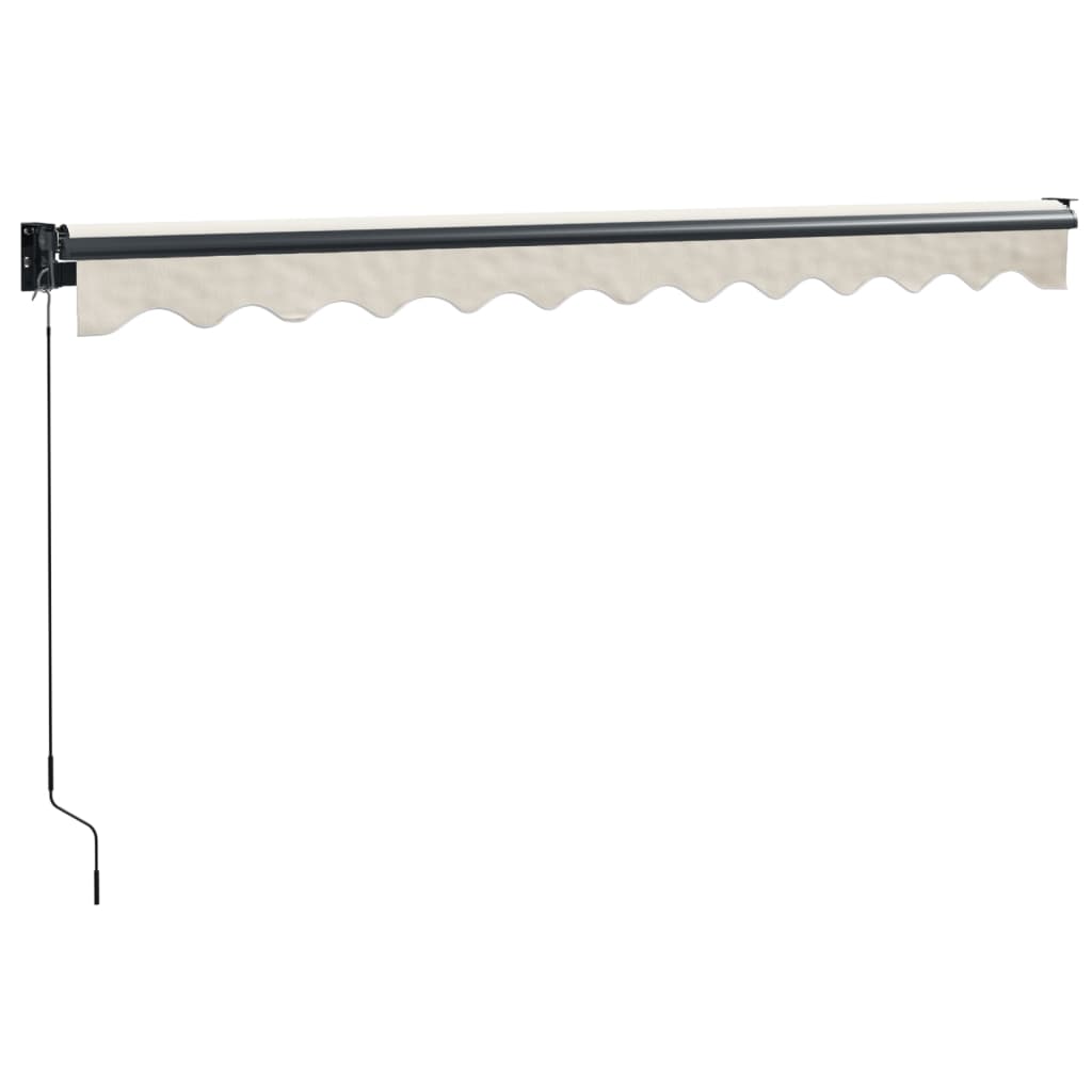 Uttrekkbar markise kremhvit 3,5x2,5 m stoff og aluminium