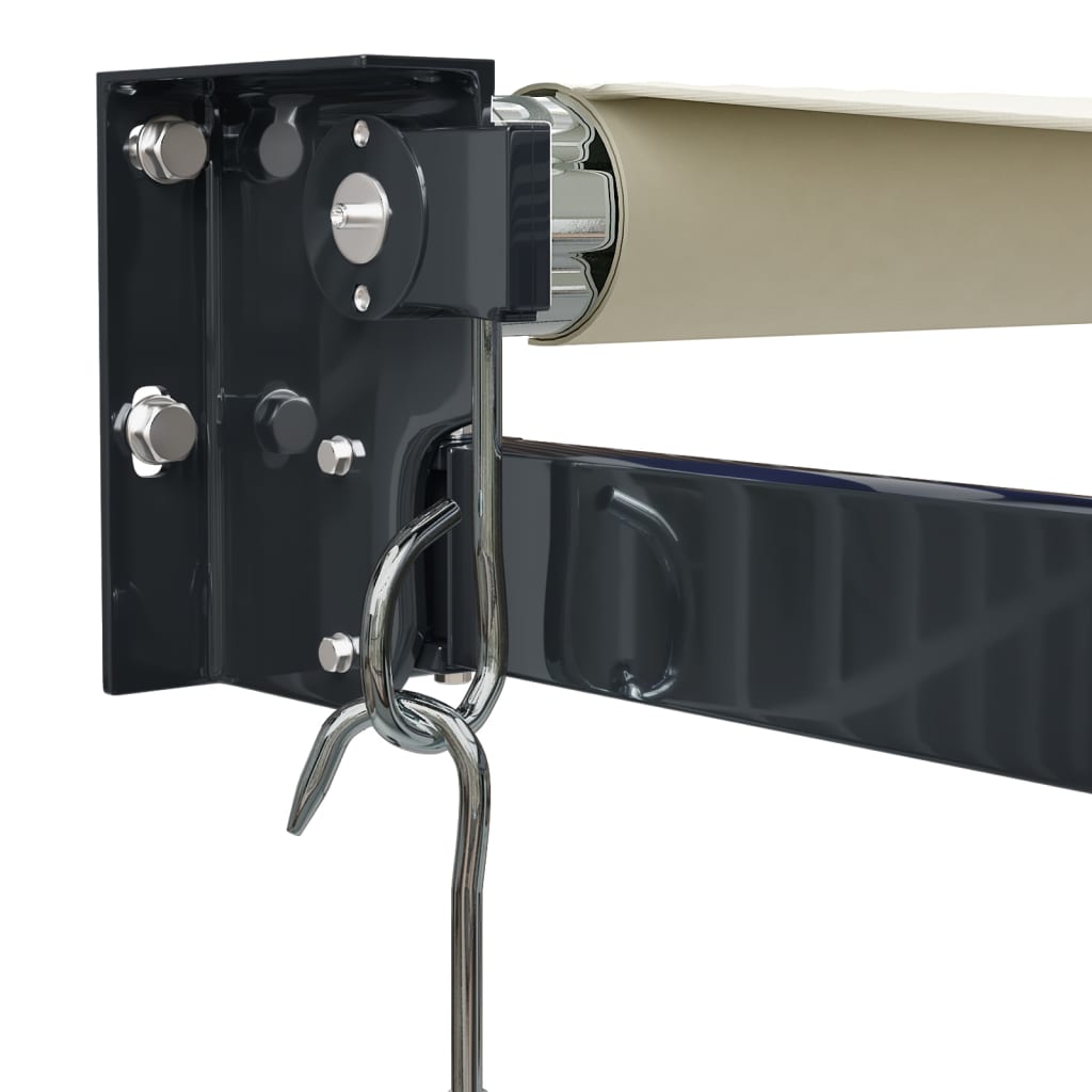 Uttrekkbar markise kremhvit 3,5x2,5 m stoff og aluminium