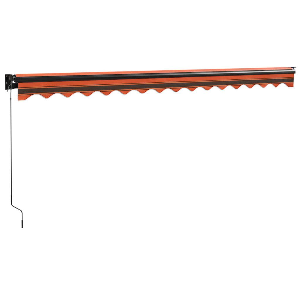 Uttrekkbar markise oransje og brun 4x3 m stoff og aluminium