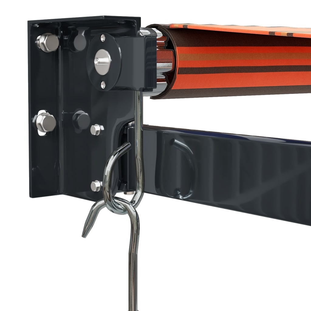Uttrekkbar markise oransje og brun 4x3 m stoff og aluminium