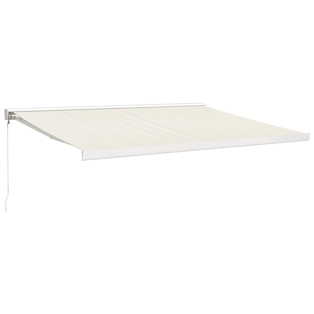Uttrekkbar markise kremhvit 4x3 m stoff og aluminium