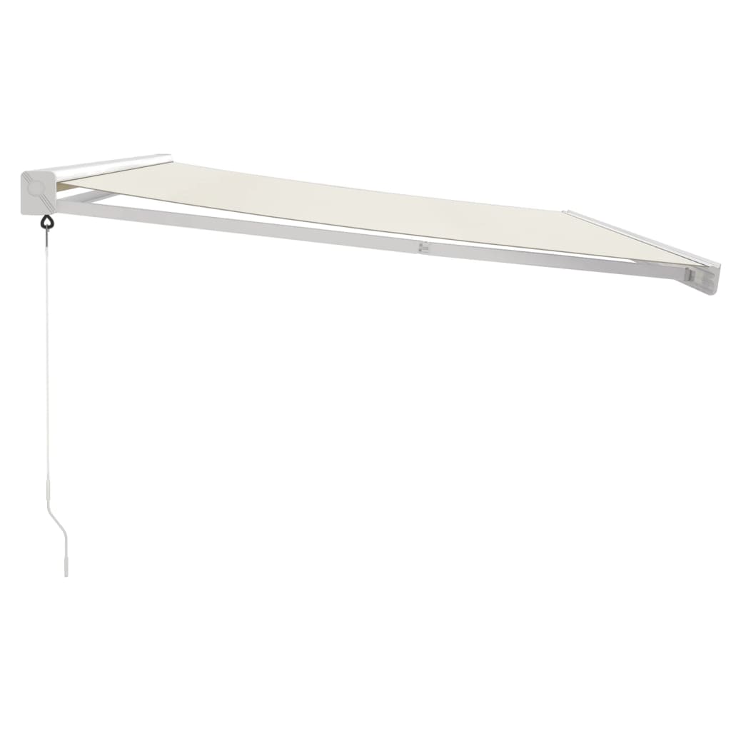 Uttrekkbar markise kremhvit 4x3 m stoff og aluminium