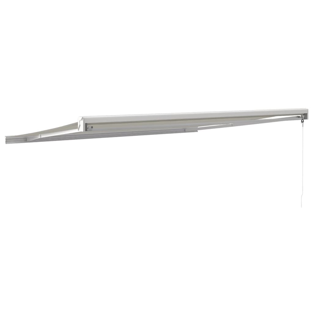 Uttrekkbar markise kremhvit 4x3 m stoff og aluminium