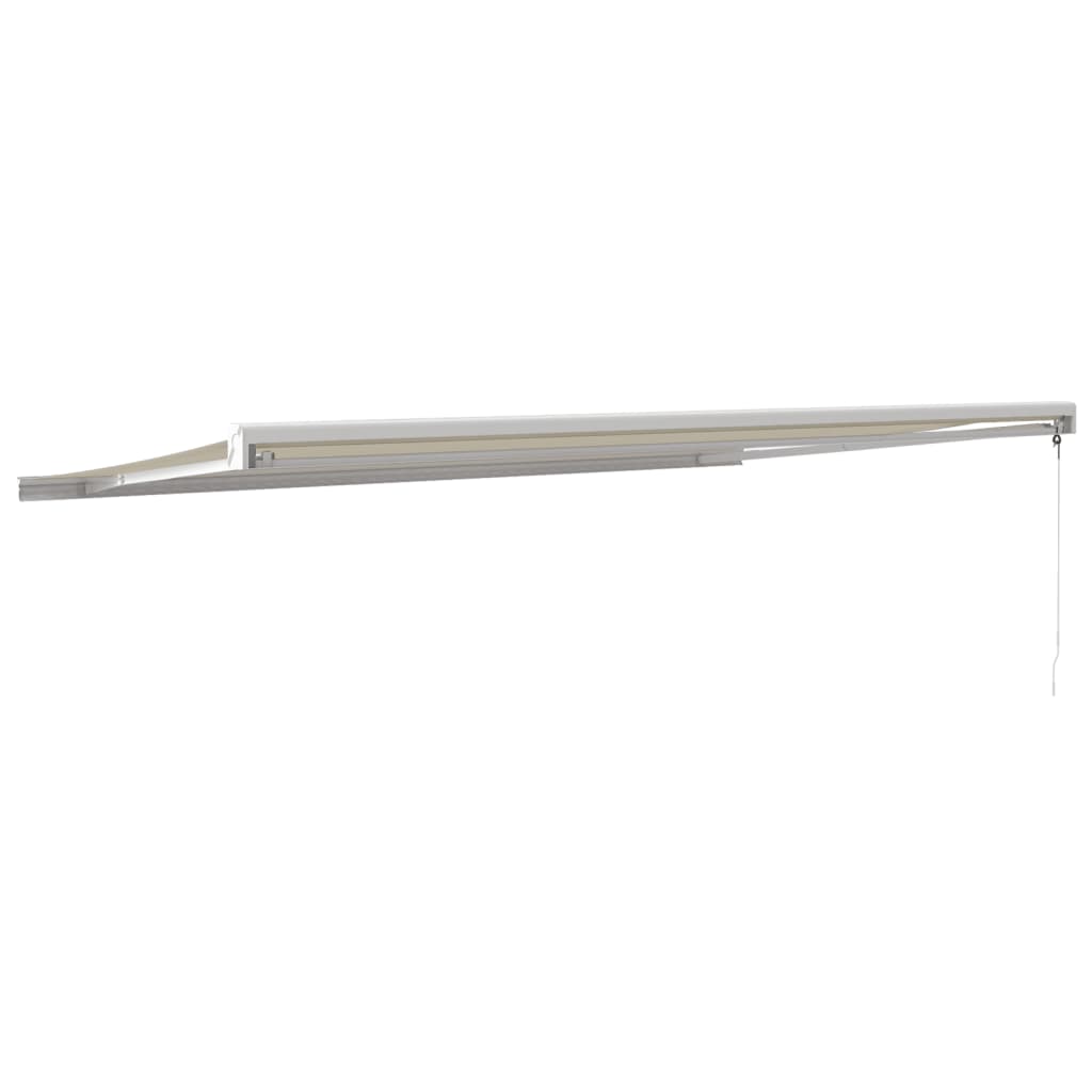 Uttrekkbar markise kremhvit 5x3 m stoff og aluminium