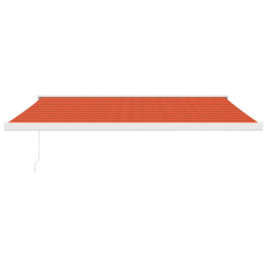 Uttrekkbar markise oransje og brun 4,5x3 m stoff og aluminium