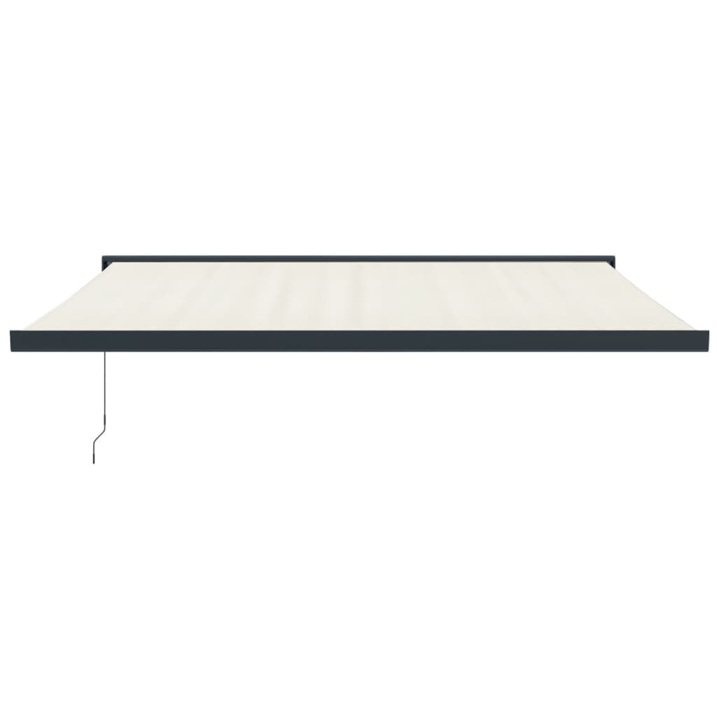 Uttrekkbar markise kremhvit 4x3 m stoff og aluminium
