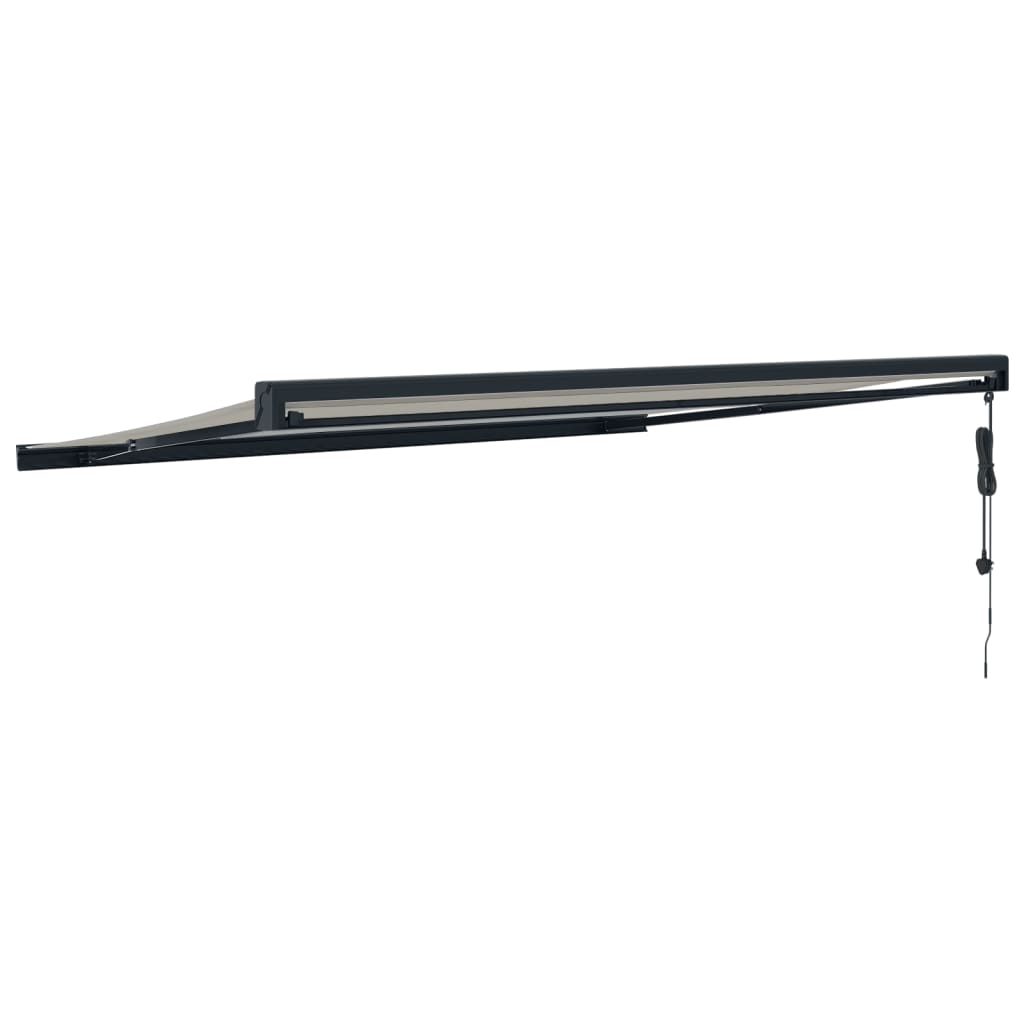 Uttrekkbar markise kremhvit 4x3 m stoff og aluminium