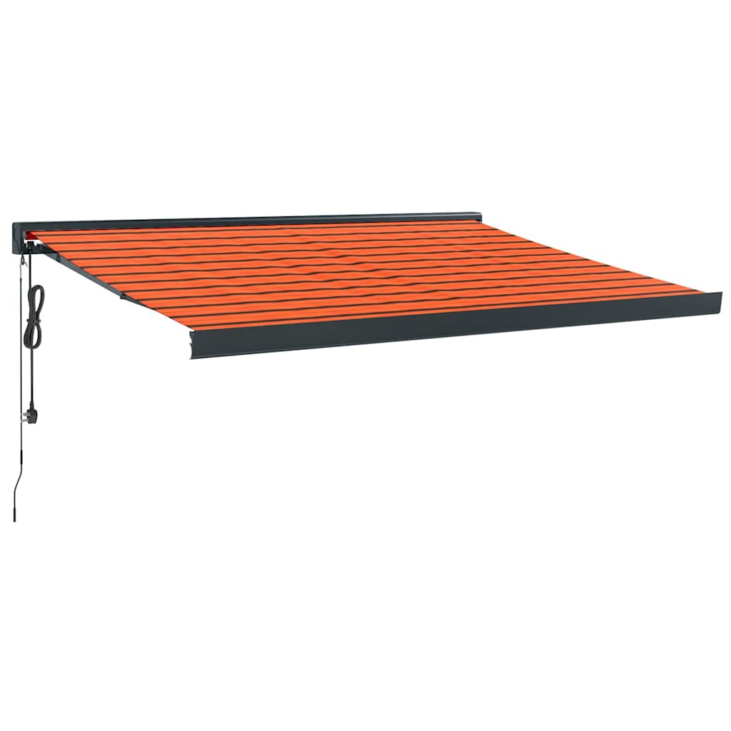 Uttrekkbar markise oransje og brun 3x2,5 m stoff og aluminium