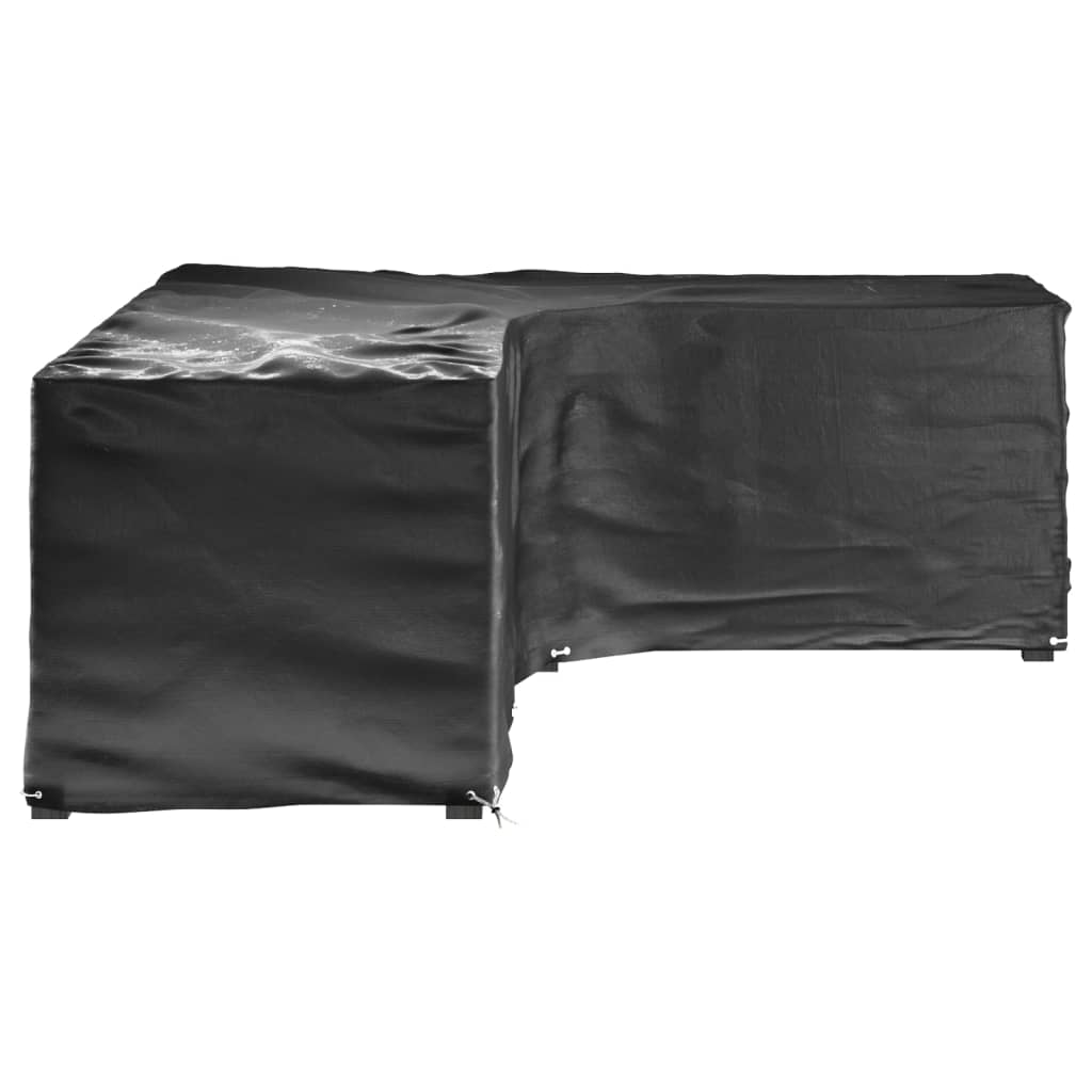 L-formet hagemøbeltrekk 2 stk 18 maljer 285x220x80 cm