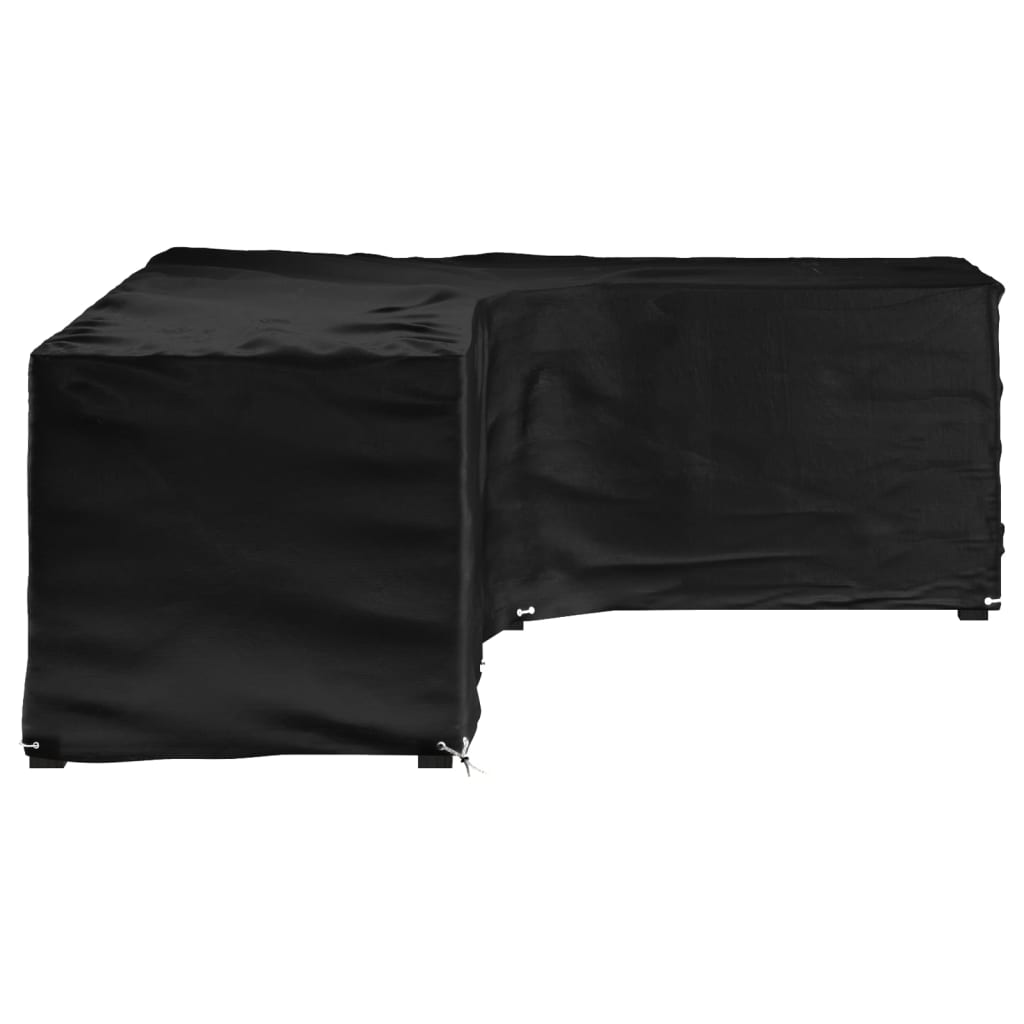 L-formet hagemøbeltrekk 18 maljer 285x220x80 cm