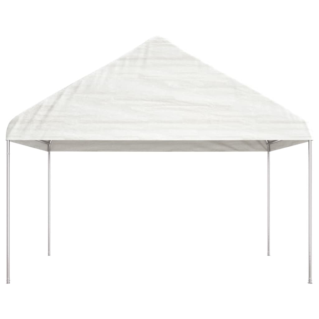 Paviljong med tak hvit 4,46x4,08x3,22 m polyetylen