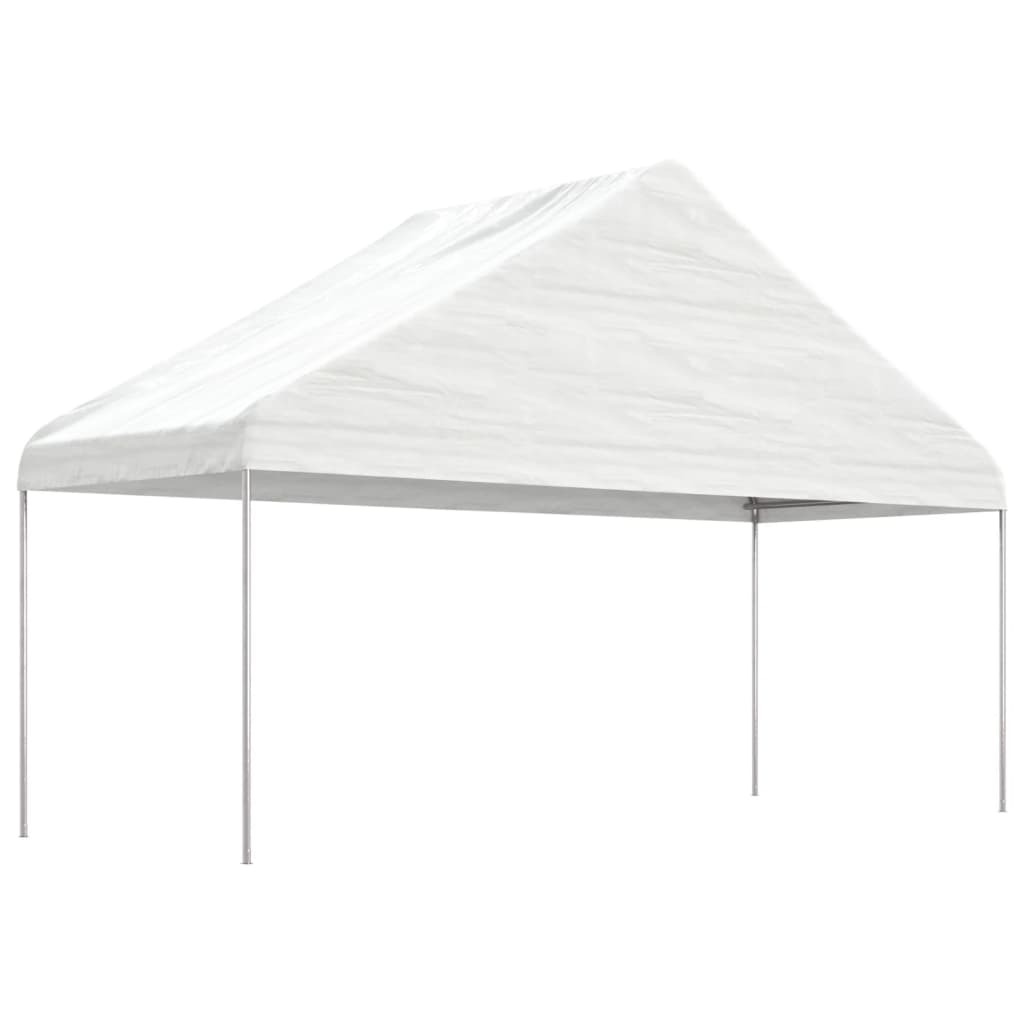 Paviljong med tak hvit 4,46x5,88x3,75 m polyetylen