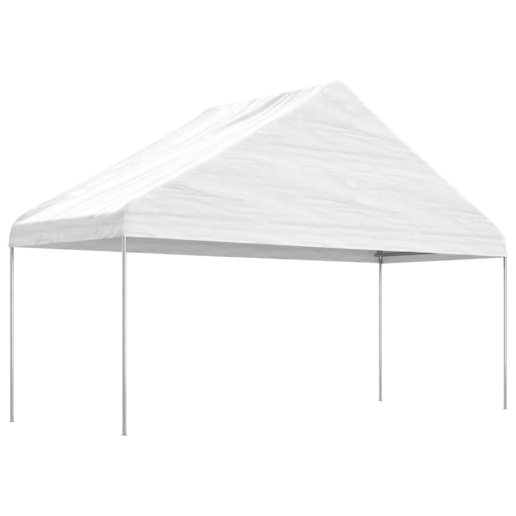 Paviljong med tak hvit 8,92x5,88x3,75 m polyetylen