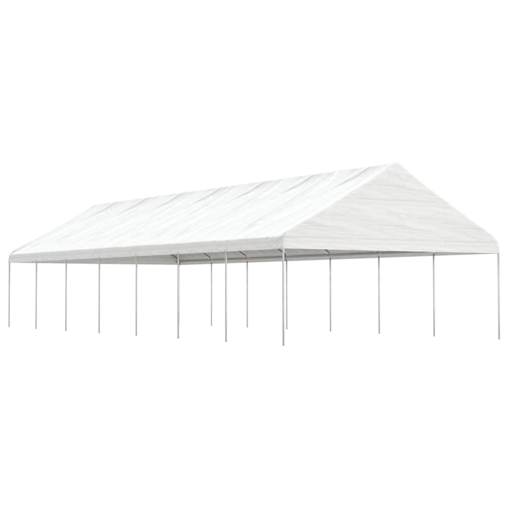 Paviljong med tak hvit 15,61x5,88x3,75 m polyetylen